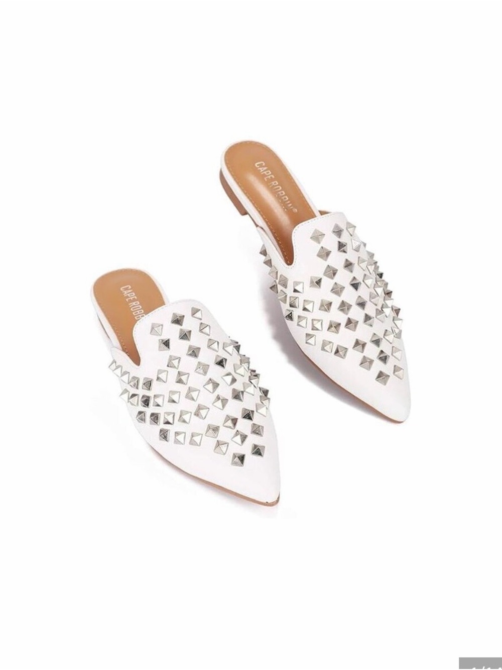 Cape Robbin Enny Silver Studded Mules